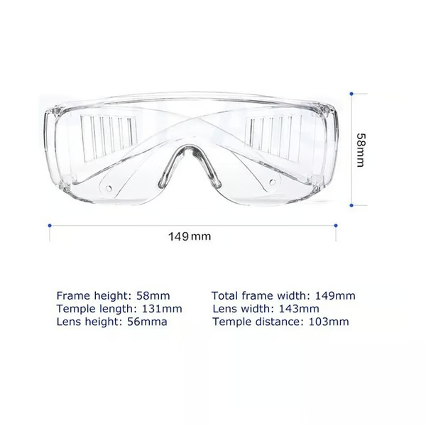 Clear safety anti fog goggles glasses for work lab outdoor eye protection