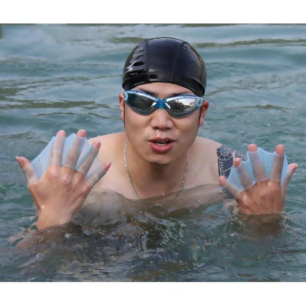 Silicone Swimming Fins Flipper Professional Training Finger Hand Gloves Paddles Equipment for Men, Women & Kids