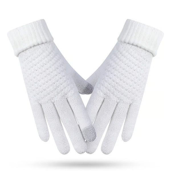 Touchscreen Winter Knitted Gloves – Warm, Thick, Unisex
