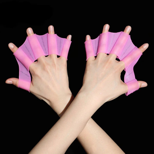 Silicone Swimming Fins Flipper Professional Training Finger Hand Gloves Paddles Equipment for Men, Women & Kids