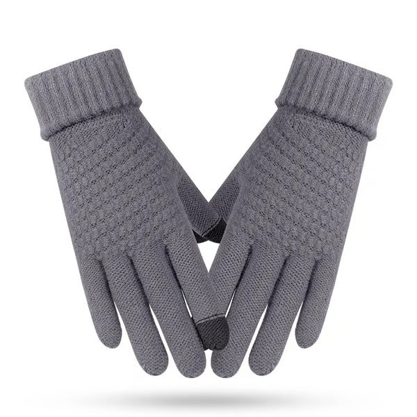Touchscreen Winter Knitted Gloves – Warm, Thick, Unisex