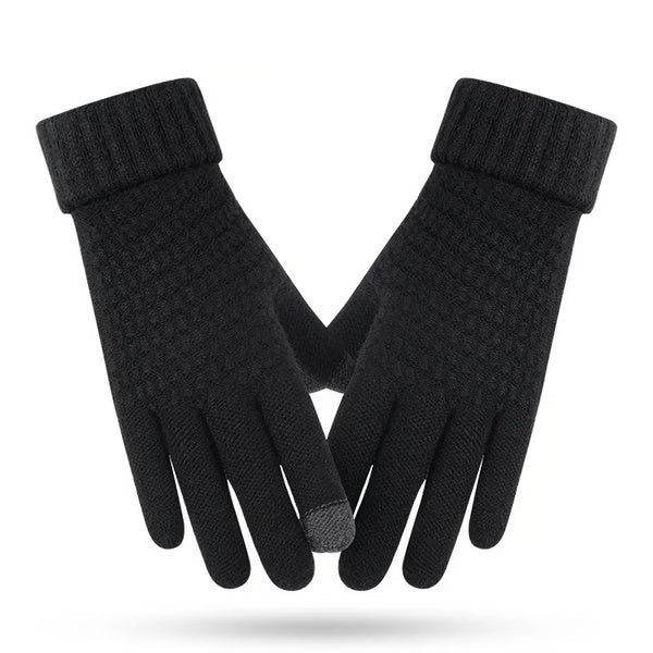 Touchscreen Winter Knitted Gloves – Warm, Thick, Unisex