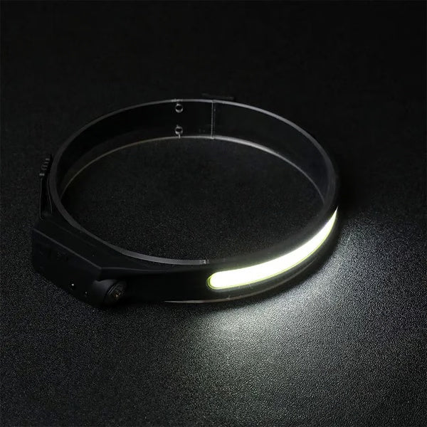 Sensor Headlamp LED, Rechargeable Head Flashlight with 3 Lighting Modes for Fishing, Camping & Outdoor Adventures
