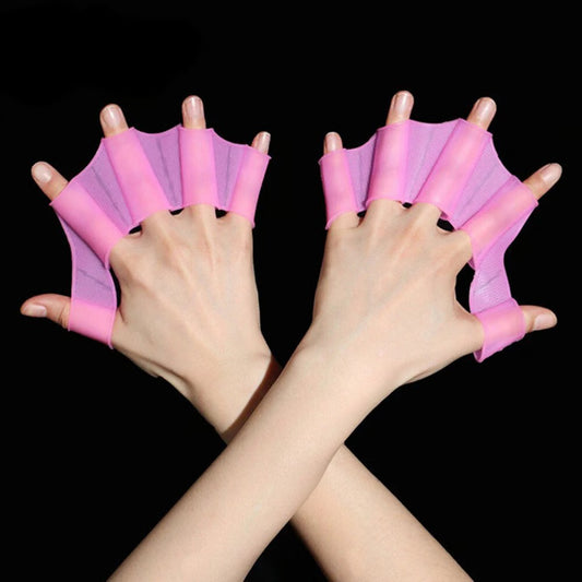 Silicone Swimming Fins Flipper Professional Training Finger Hand Gloves Paddles Equipment for Men, Women & Kids