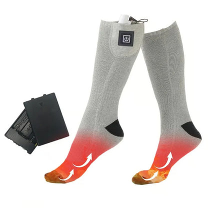 Winter Electric Heating Socks – Adjustable 3-Level Thermal Foot Warmers for Cycling, Camping & Outdoor Activities