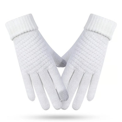 Touchscreen Winter Knitted Gloves – Warm, Thick, Unisex