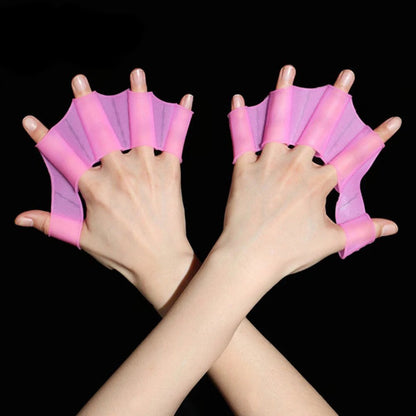 Silicone Swimming Fins Flipper Professional Training Finger Hand Gloves Paddles Equipment for Men, Women & Kids