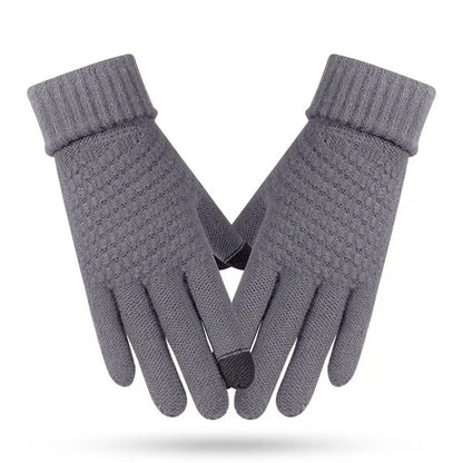 Touchscreen Winter Knitted Gloves – Warm, Thick, Unisex