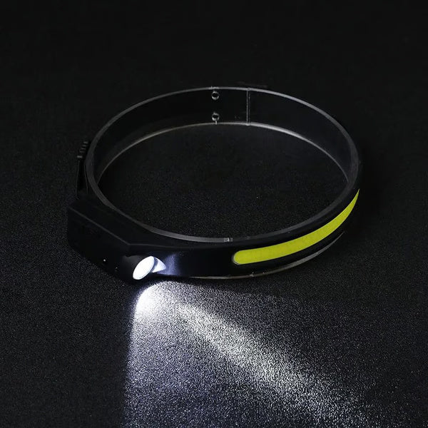 Sensor Headlamp LED, Rechargeable Head Flashlight with 3 Lighting Modes for Fishing, Camping & Outdoor Adventures