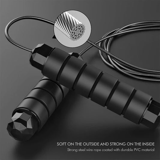 Ball Bearings Adjustable Tangle Free Speed Wire Jump Rope Workout & Slim Body Fitness Rope with Foam Handles