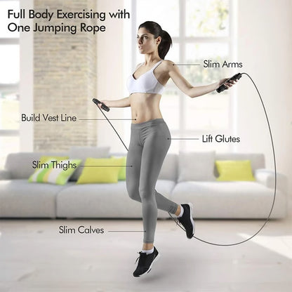 Ball Bearings Adjustable Tangle Free Speed Wire Jump Rope Workout & Slim Body Fitness Rope with Foam Handles