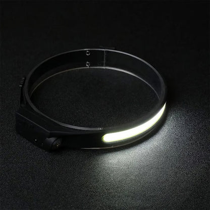 Sensor Headlamp LED, Rechargeable Head Flashlight with 3 Lighting Modes for Fishing, Camping & Outdoor Adventures