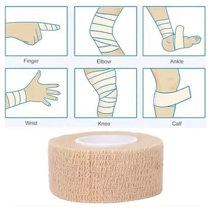 Self Adherent Cohesive Bandage Wrap, Stretch Non-Woven Self Adhesive Tape for Sports & Wound Care