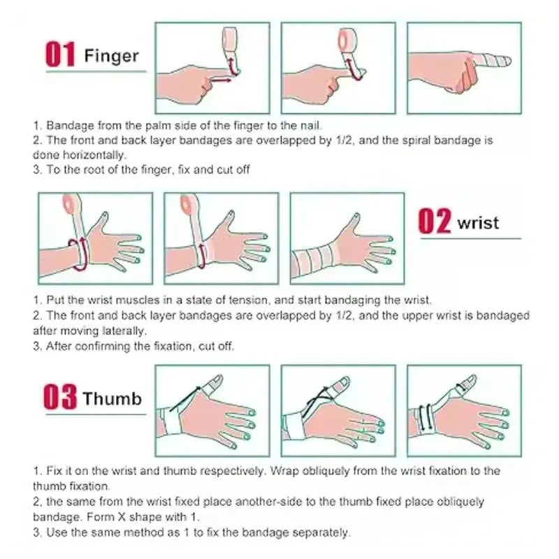 Self Adherent Cohesive Bandage Wrap, Stretch Non-Woven Self Adhesive Tape for Sports & Wound Care