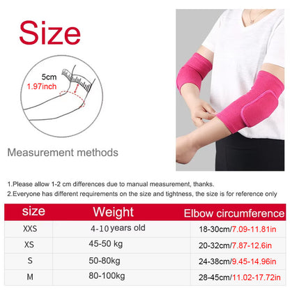 Thickened Sponge Elbow Knee Protectors, Elastic Guard Sleeve Pad for Basketball Volleyball, Adults Children Sport
