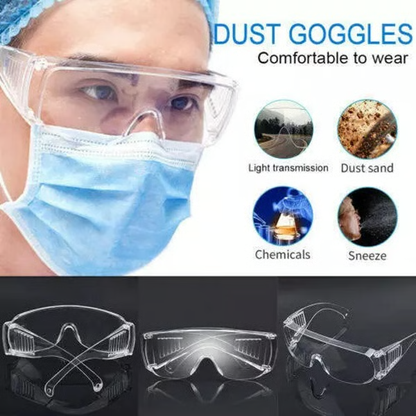 Clear safety anti fog goggles glasses for work lab outdoor eye protection