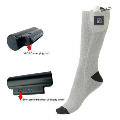 Winter Electric Heating Socks – Adjustable 3-Level Thermal Foot Warmers for Cycling, Camping & Outdoor Activities