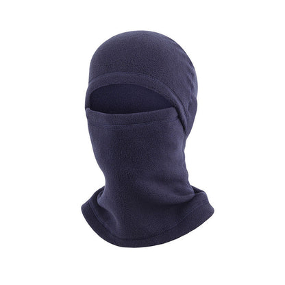 Solid Color Knitted Beanie, Unisex Balaclava Hat with Ear Warmers, Breathable Mask for Winter Sports